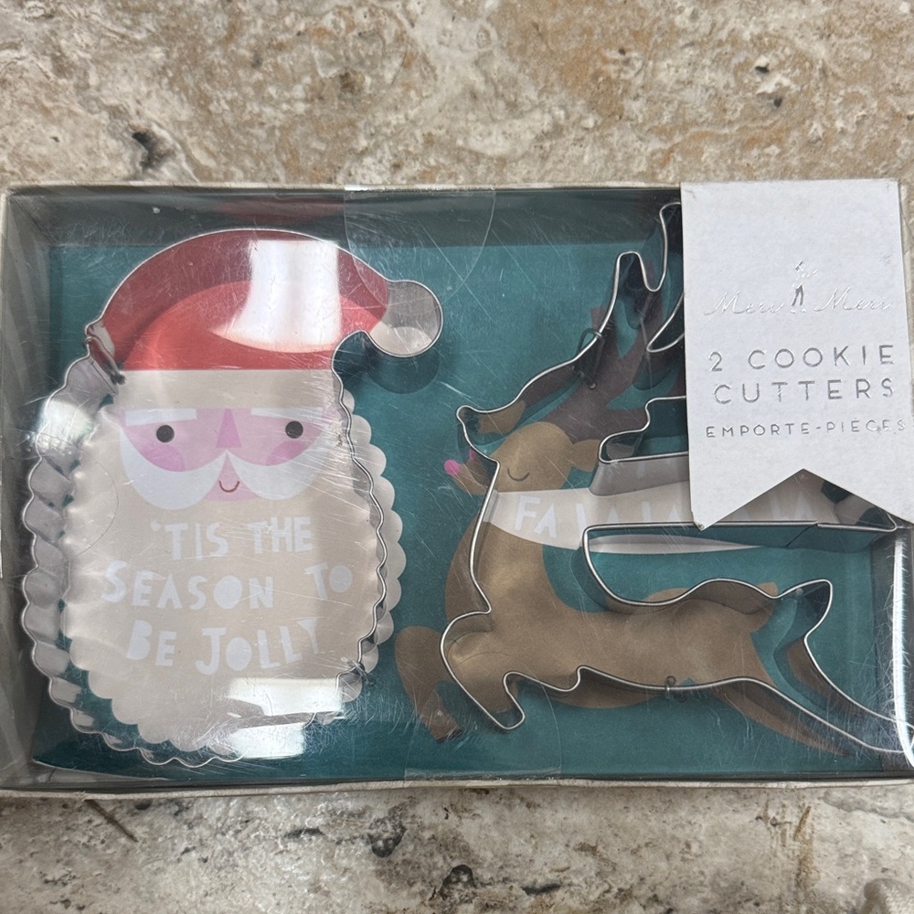 Meri Meri Santa and Reindeer Cookie Cutters - Red, White, Brown